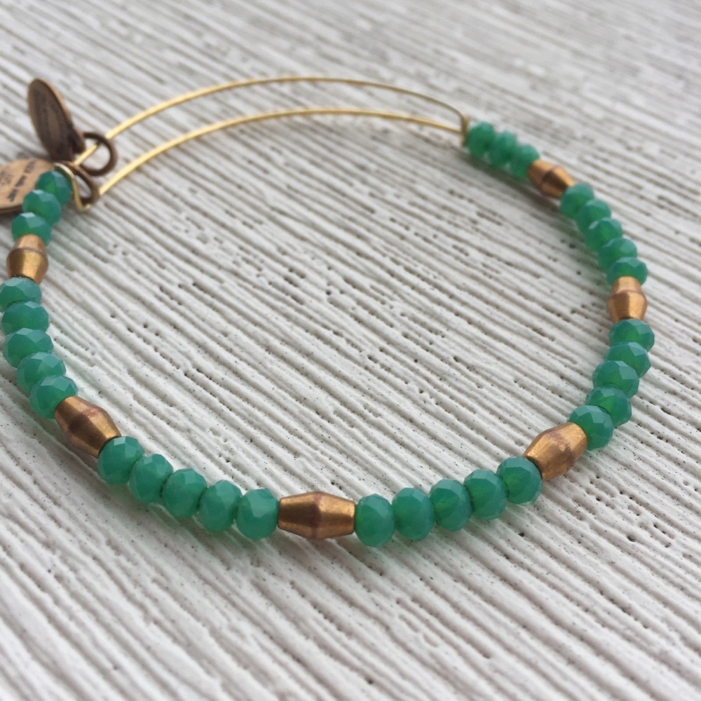Turquoise and gold retired ALEX AND ANI bangle